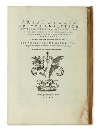 ARISTOTLE. Priora analytica seu Resolutiora. 1545
